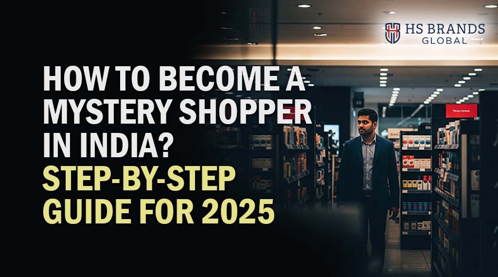 Man in business attire walking through retail aisles in a store, illustrating a mystery shopper on a step-by-step guide for 2025 by HS Brands Global.